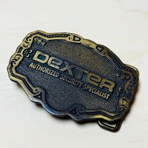 VTG Dexter Authorized Security Specialist Solid Brass Belt Buckle C+D HIT